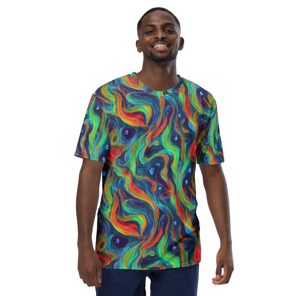 Firewater Swirl on Men's Crew Neck T-Shirt — Front
