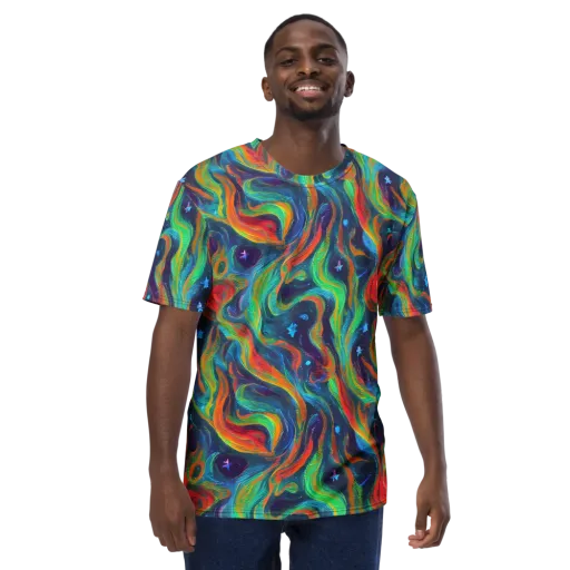 Firewater Swirl on a Men's Crew Neck T-Shirt
