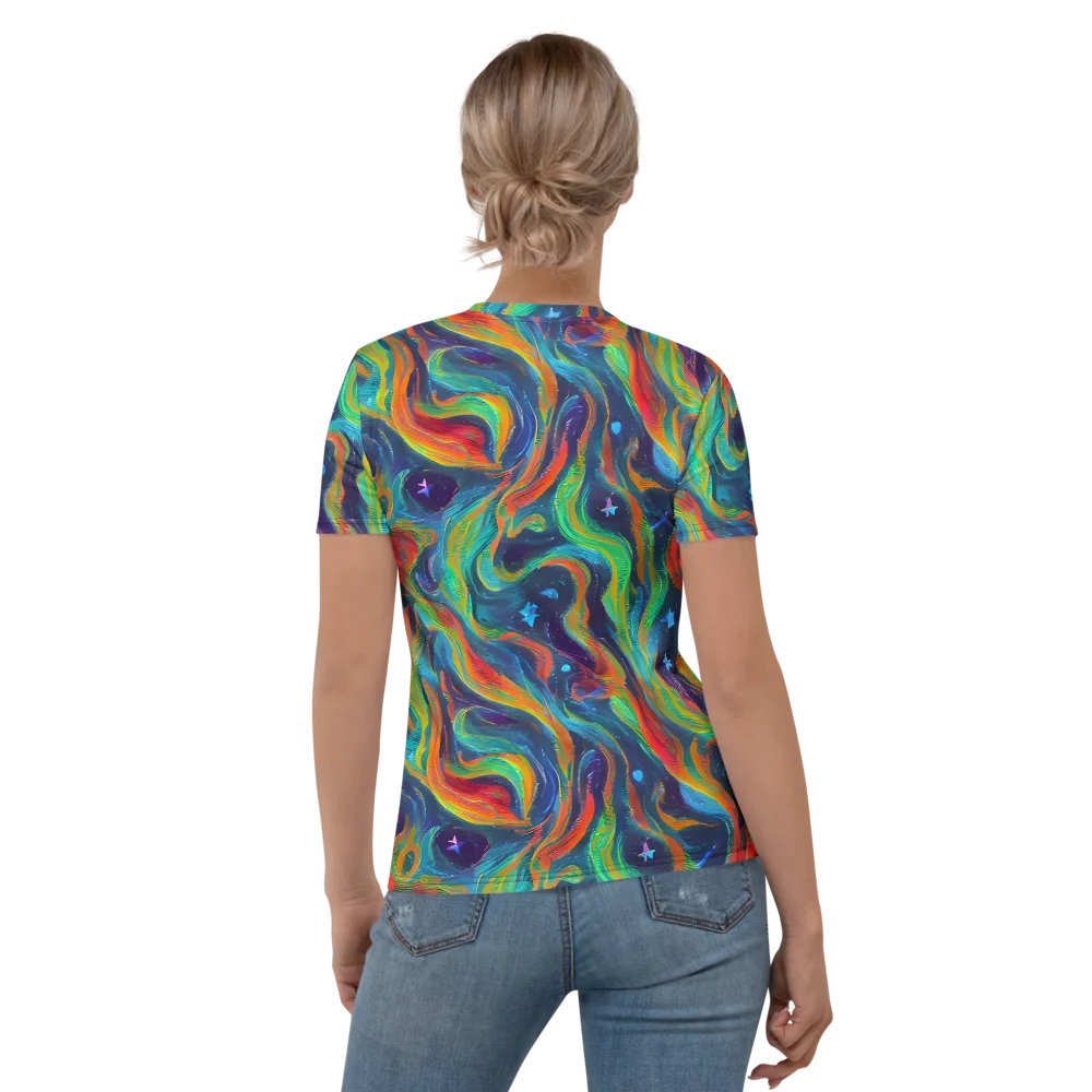 Firewater Swirl on Women's Crew Neck T-Shirt — Back