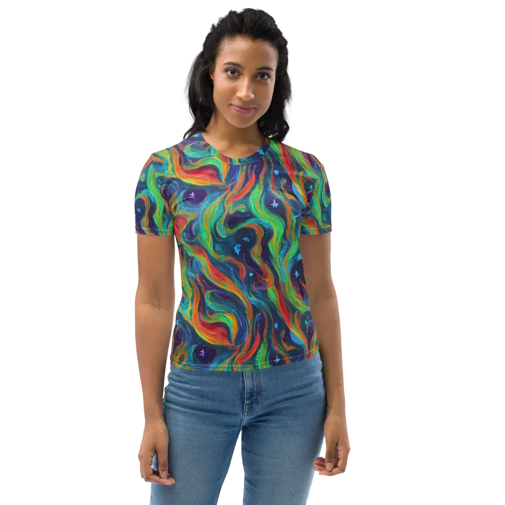 Firewater Swirl on Women's Crew Neck T-Shirt — Front