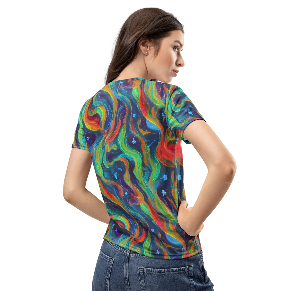 Firewater Swirl on Women's Crew Neck T-Shirt — Back