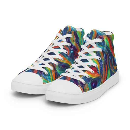 Firewater Swirl on a Women's High Top Canvas Shoes