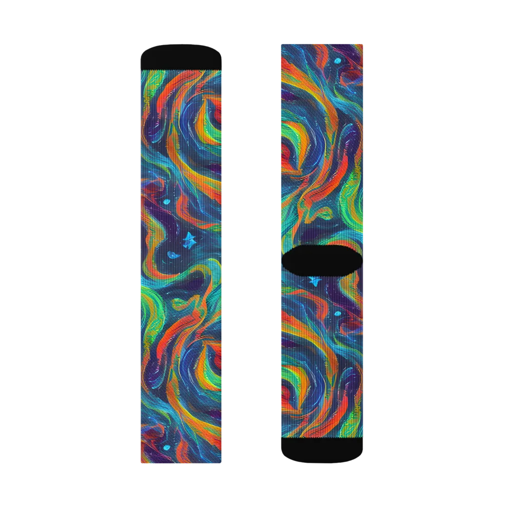 Firewater Swirl on Socks — Left Sock