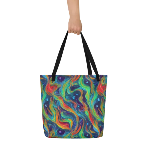 Firewater Swirl on a Large Tote Bag W/ Pocket