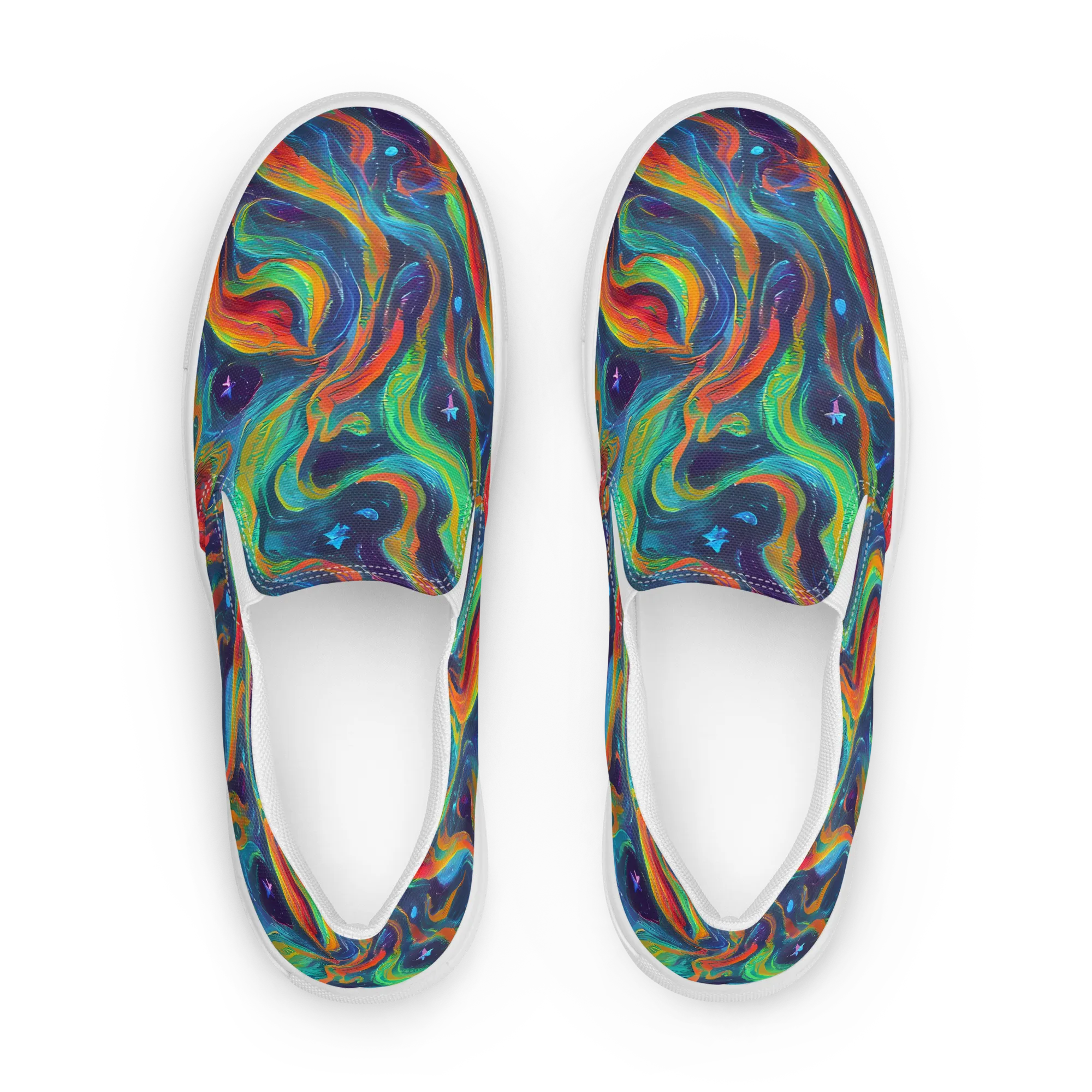 Firewater Swirl on Women's Slip-On Canvas Shoes — Front