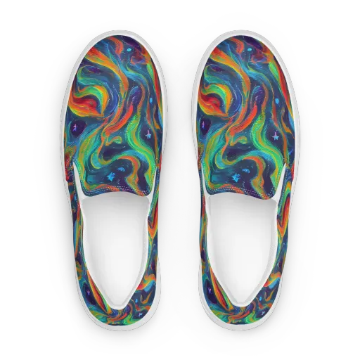 Firewater Swirl on a Women's Slip-On Canvas Shoes