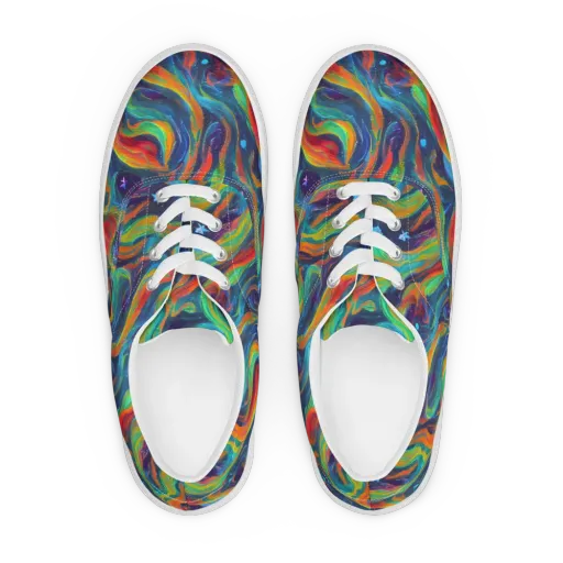 Firewater Swirl on a Men's Lace-Up Canvas Shoes