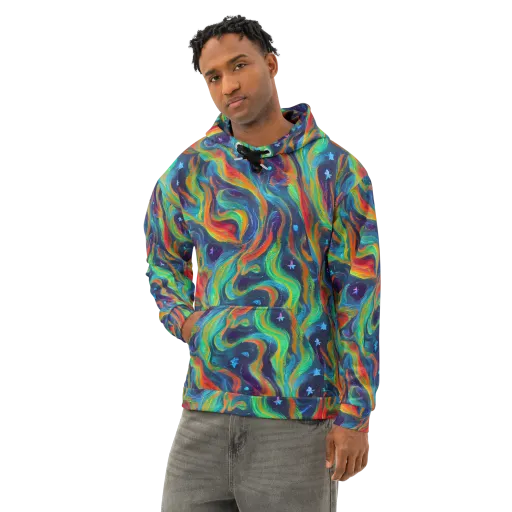 Firewater Swirl on a Cotton Hoodie