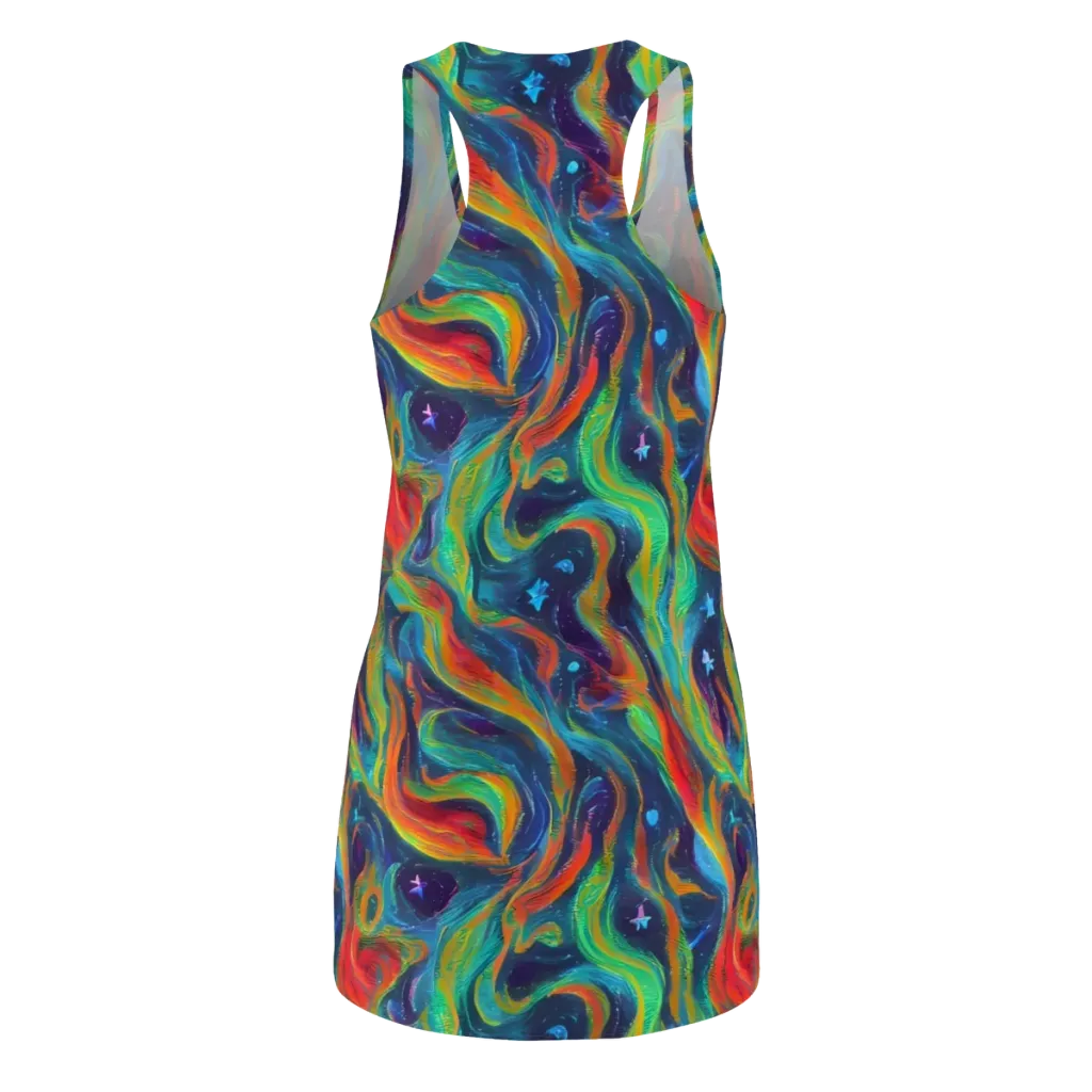 Firewater Swirl on Racerback Dress — Back