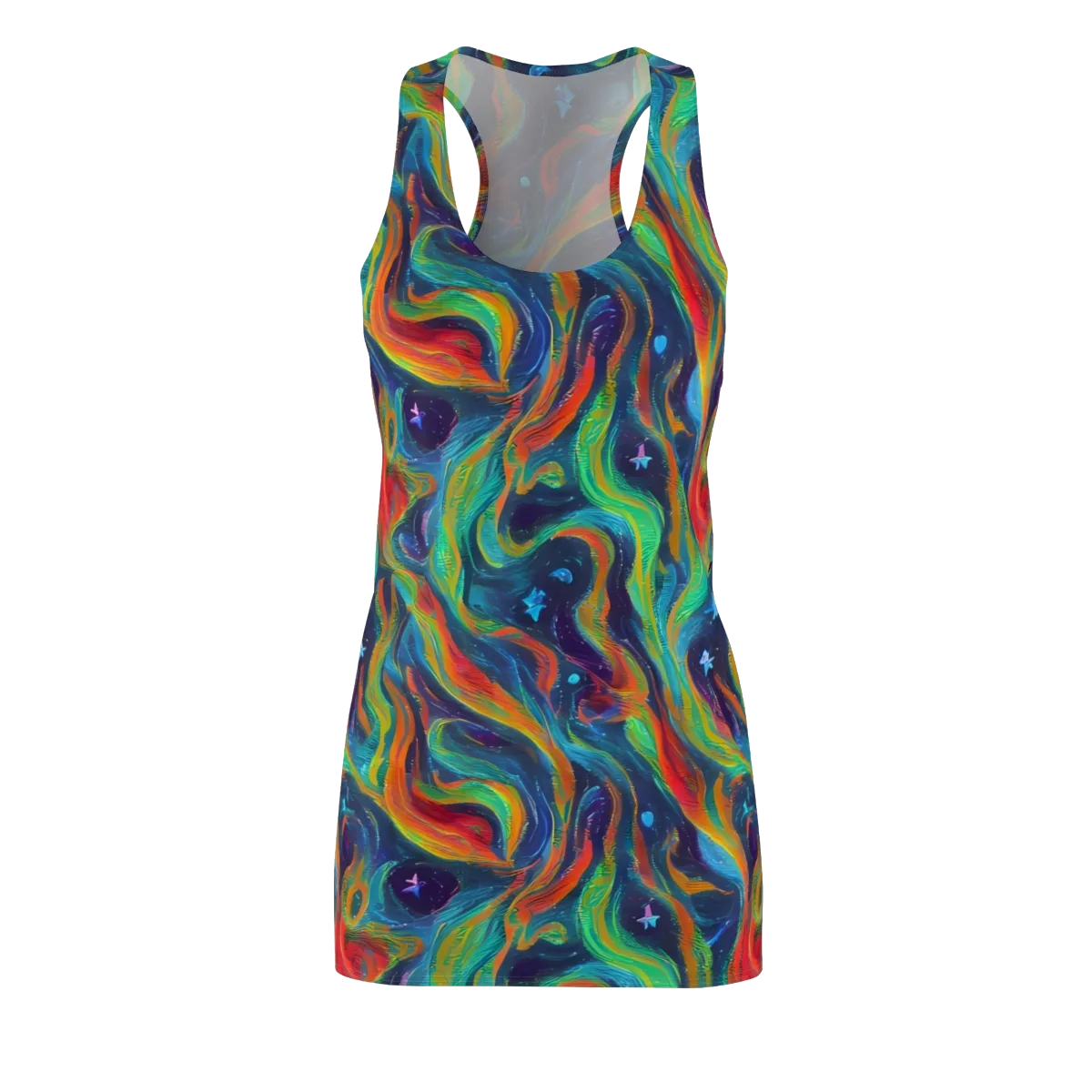 Firewater Swirl on Racerback Dress — Front