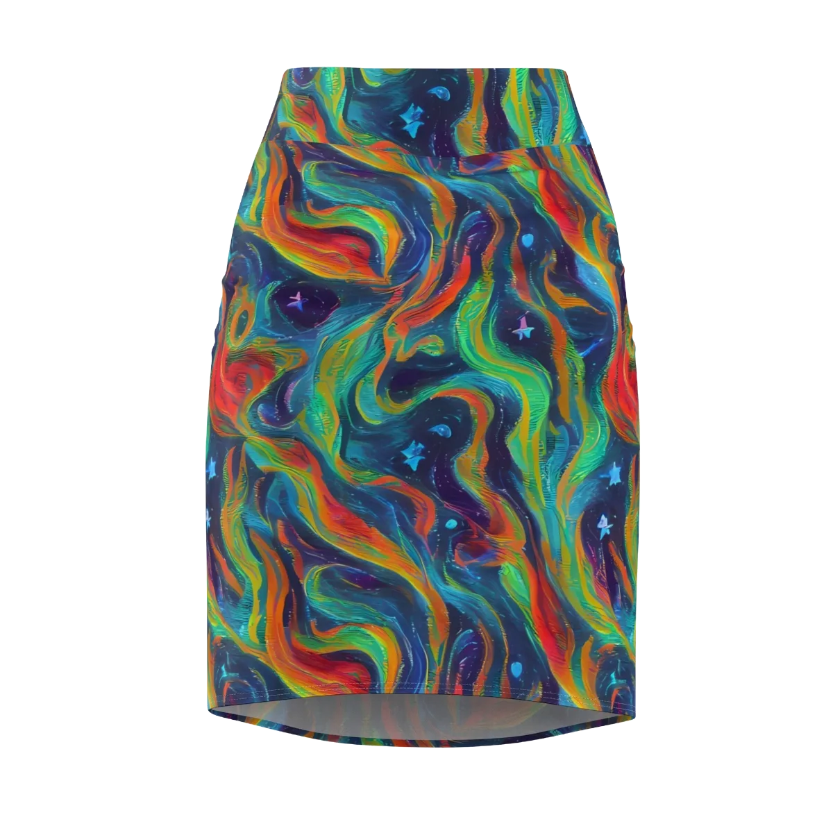 Firewater Swirl on Pencil Skirt — Front