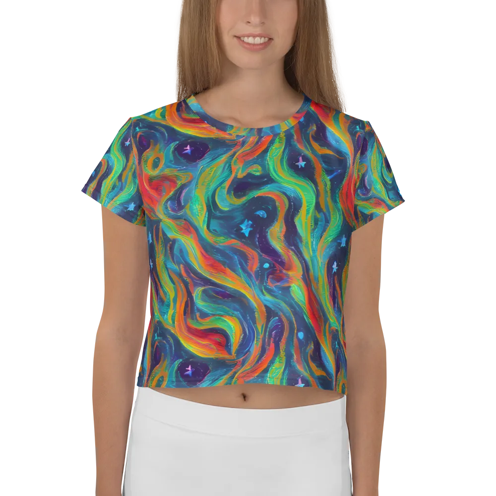 Firewater Swirl on Crop Tee — Front
