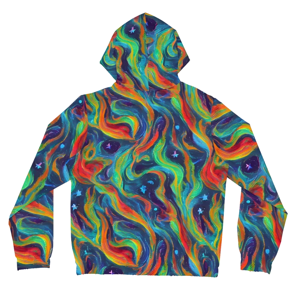 Firewater Swirl on Women's Full-Zip Hoodie — Back