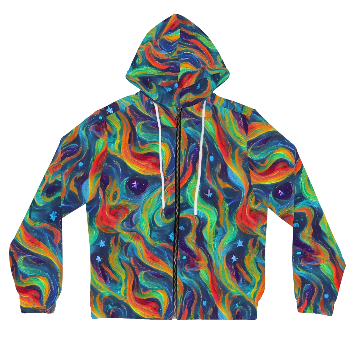 Firewater Swirl on Women's Full-Zip Hoodie — Front