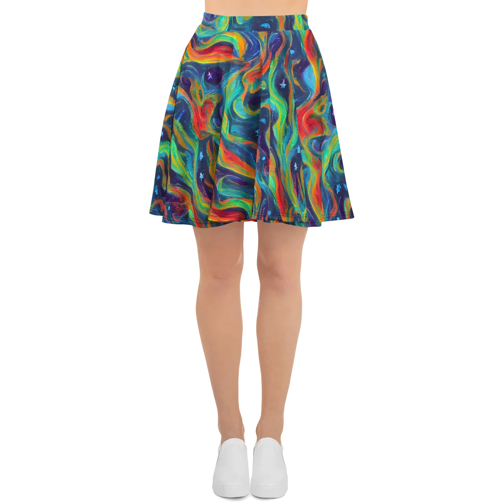 Firewater Swirl on Skater Skirt — Front