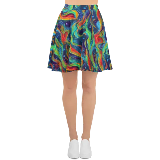 Firewater Swirl on a Skater Skirt
