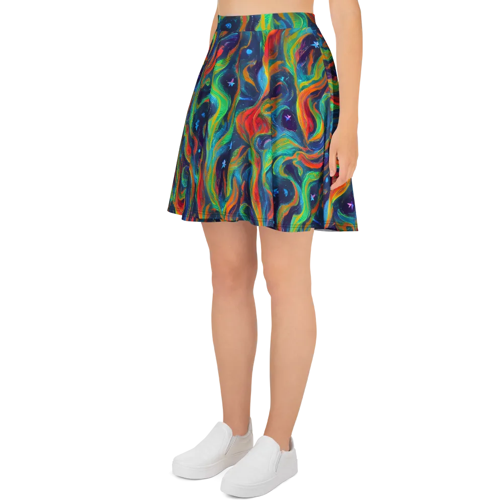 Firewater Swirl on Skater Skirt — Left