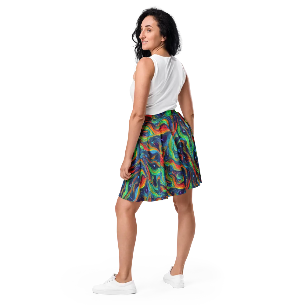 Firewater Swirl on Skater Skirt — Back