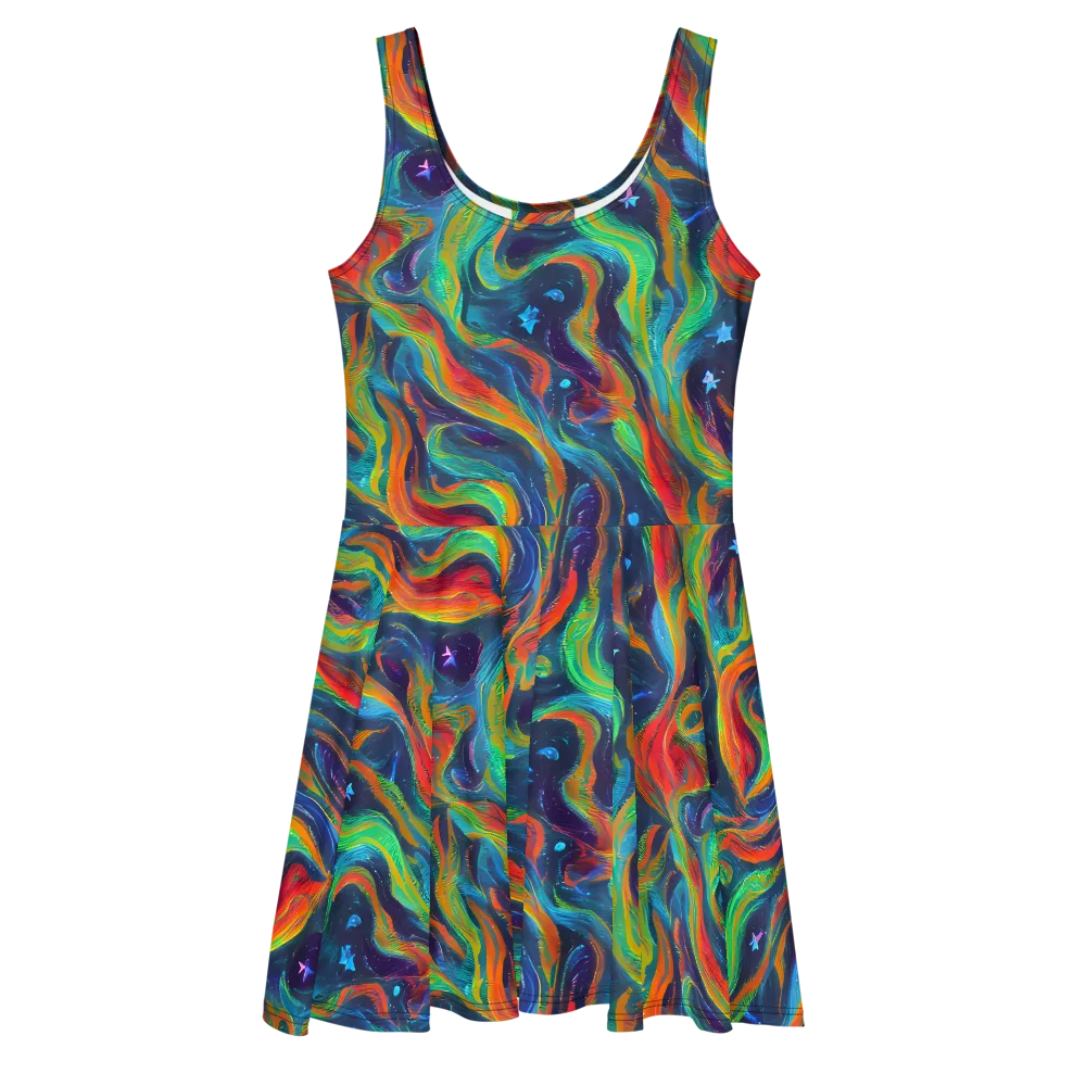 Firewater Swirl on Skater Dress — Front