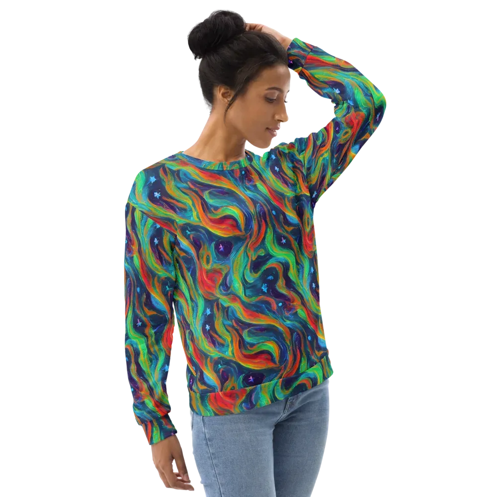 Firewater Swirl on Sweatshirt — Right Front