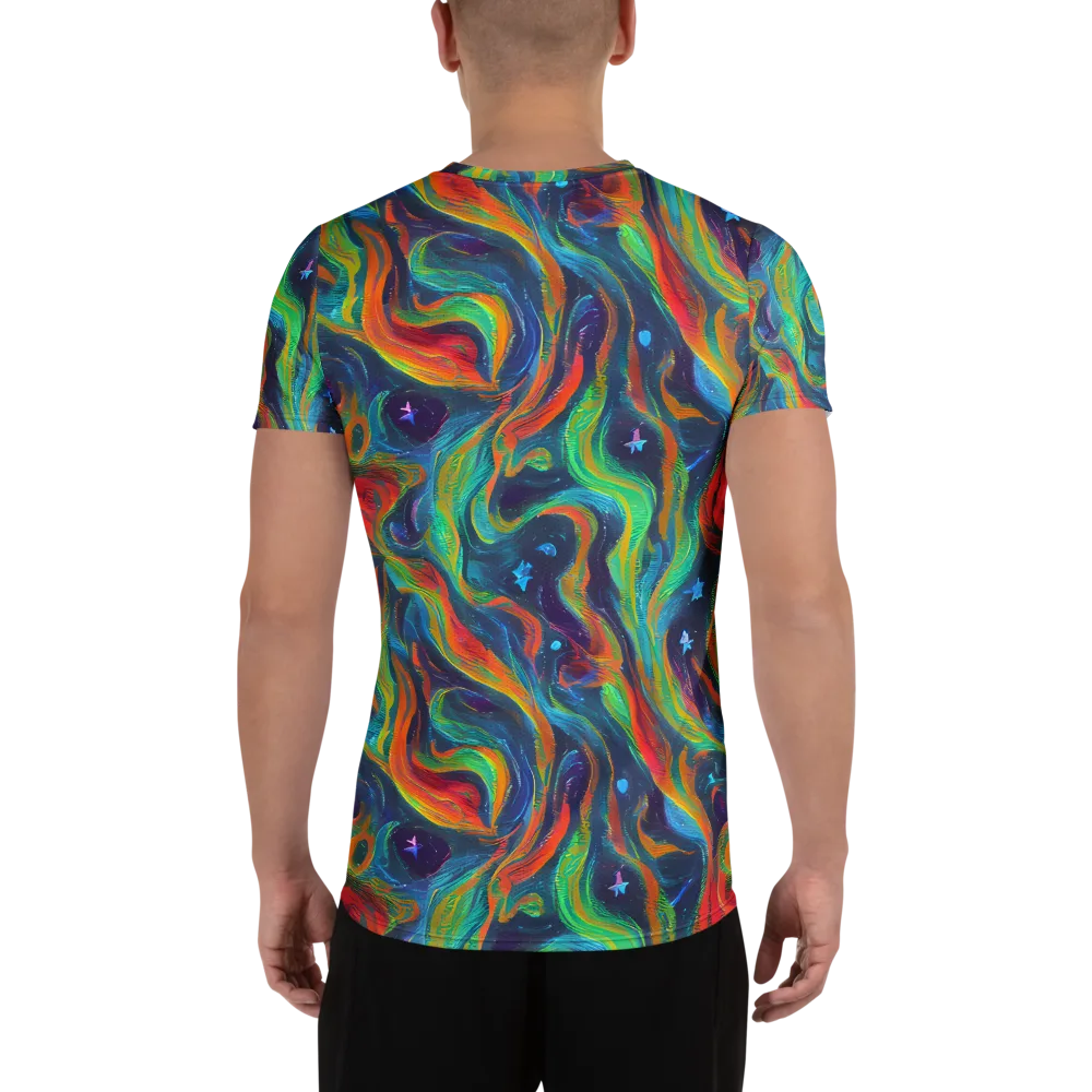 Firewater Swirl on Men's Athletic T-Shirt — Back