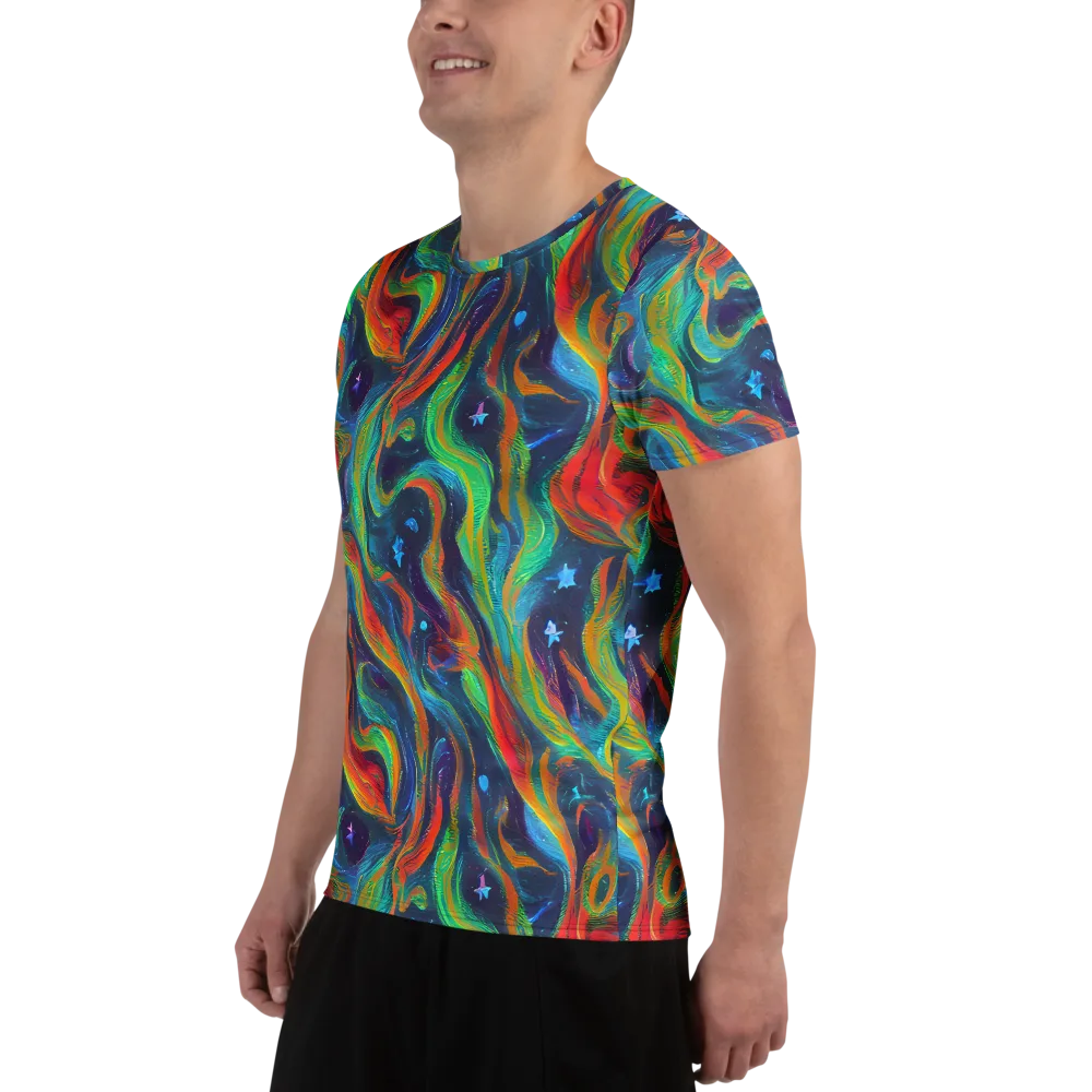 Firewater Swirl on Men's Athletic T-Shirt — Left