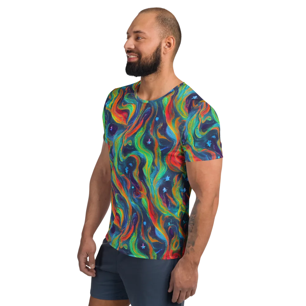 Firewater Swirl on Men's Athletic T-Shirt — Left