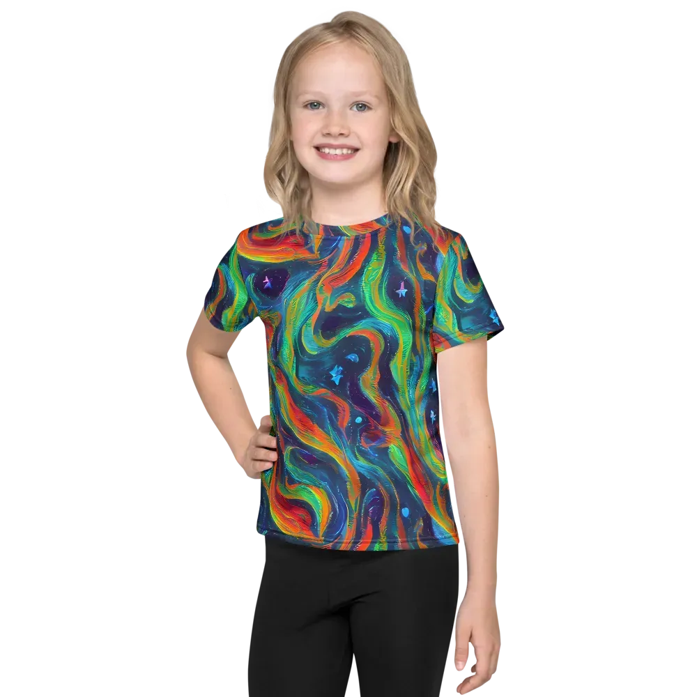 Firewater Swirl on Kids Crew Neck T-Shirt — Front