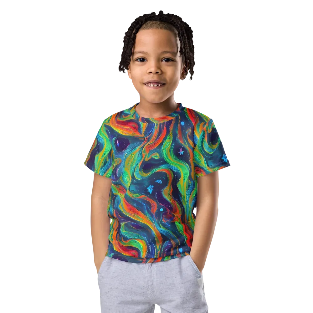 Firewater Swirl on Kids Crew Neck T-Shirt — Front