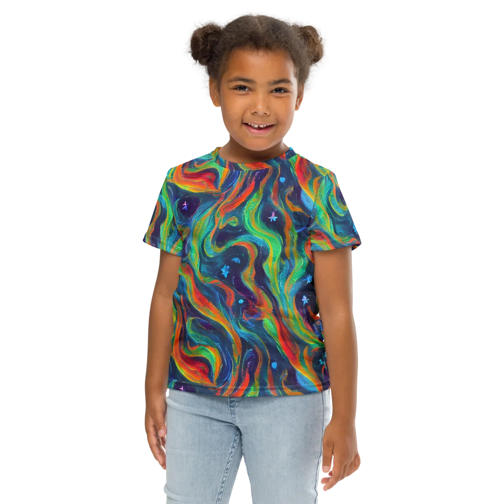 Firewater Swirl on Kids Crew Neck T-Shirt — Front