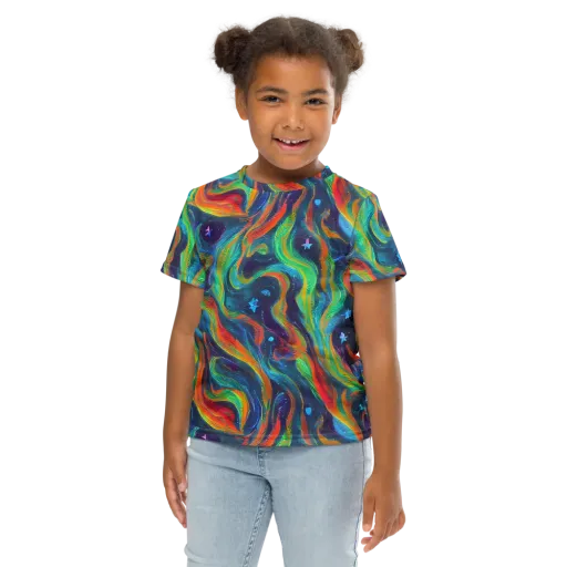 Firewater Swirl on a Kids Crew Neck T-Shirt