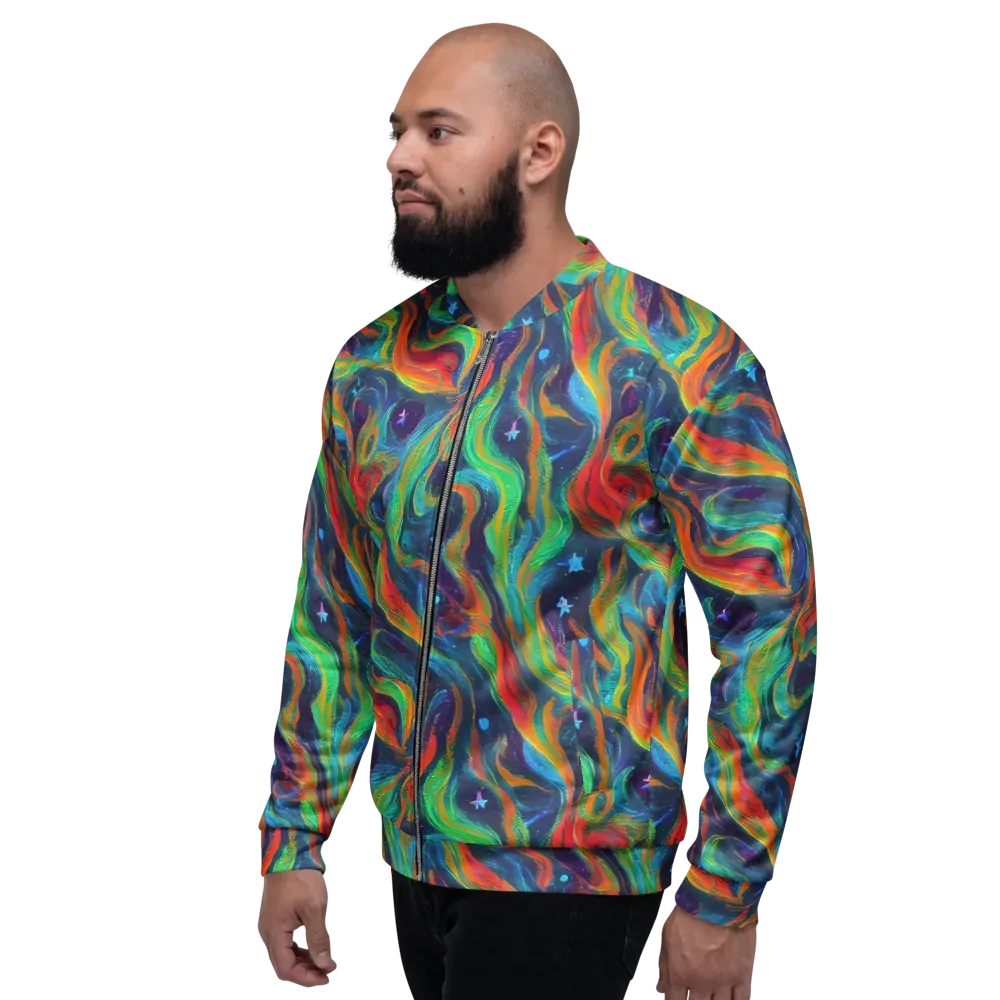 Firewater Swirl on Bomber Jacket — Left
