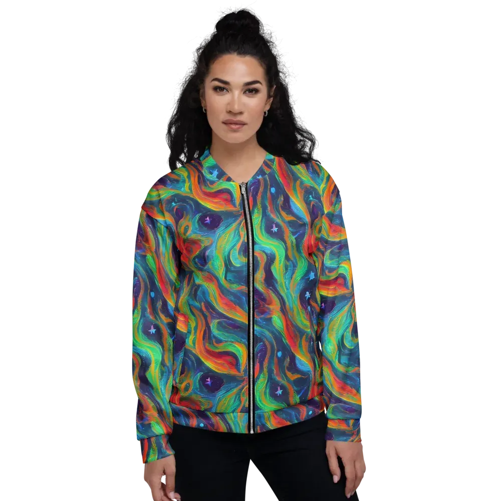 Firewater Swirl on Bomber Jacket — Front