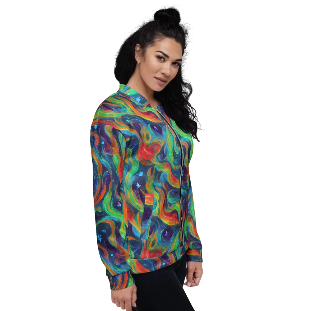 Firewater Swirl on Bomber Jacket — Right