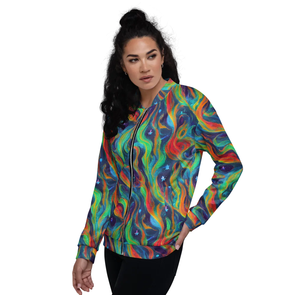 Firewater Swirl on Bomber Jacket — Left