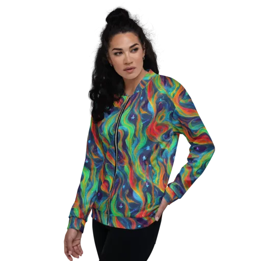 Firewater Swirl on a Bomber Jacket