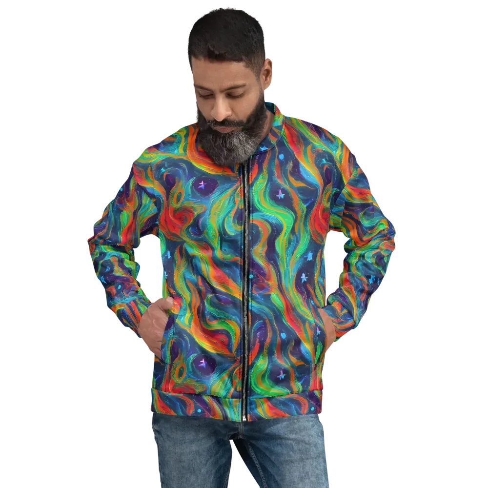 Firewater Swirl on Bomber Jacket — Front