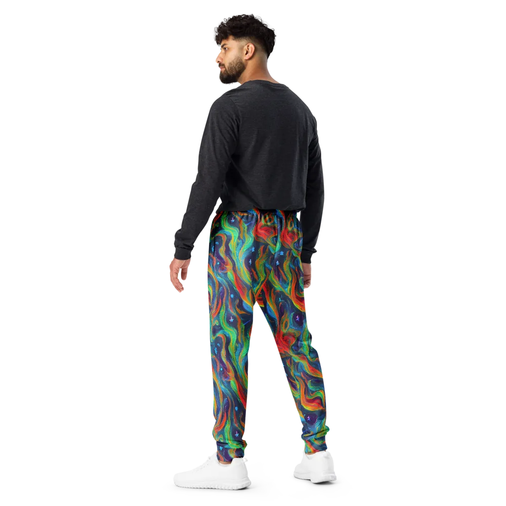 Firewater Swirl on Men's Joggers — Back