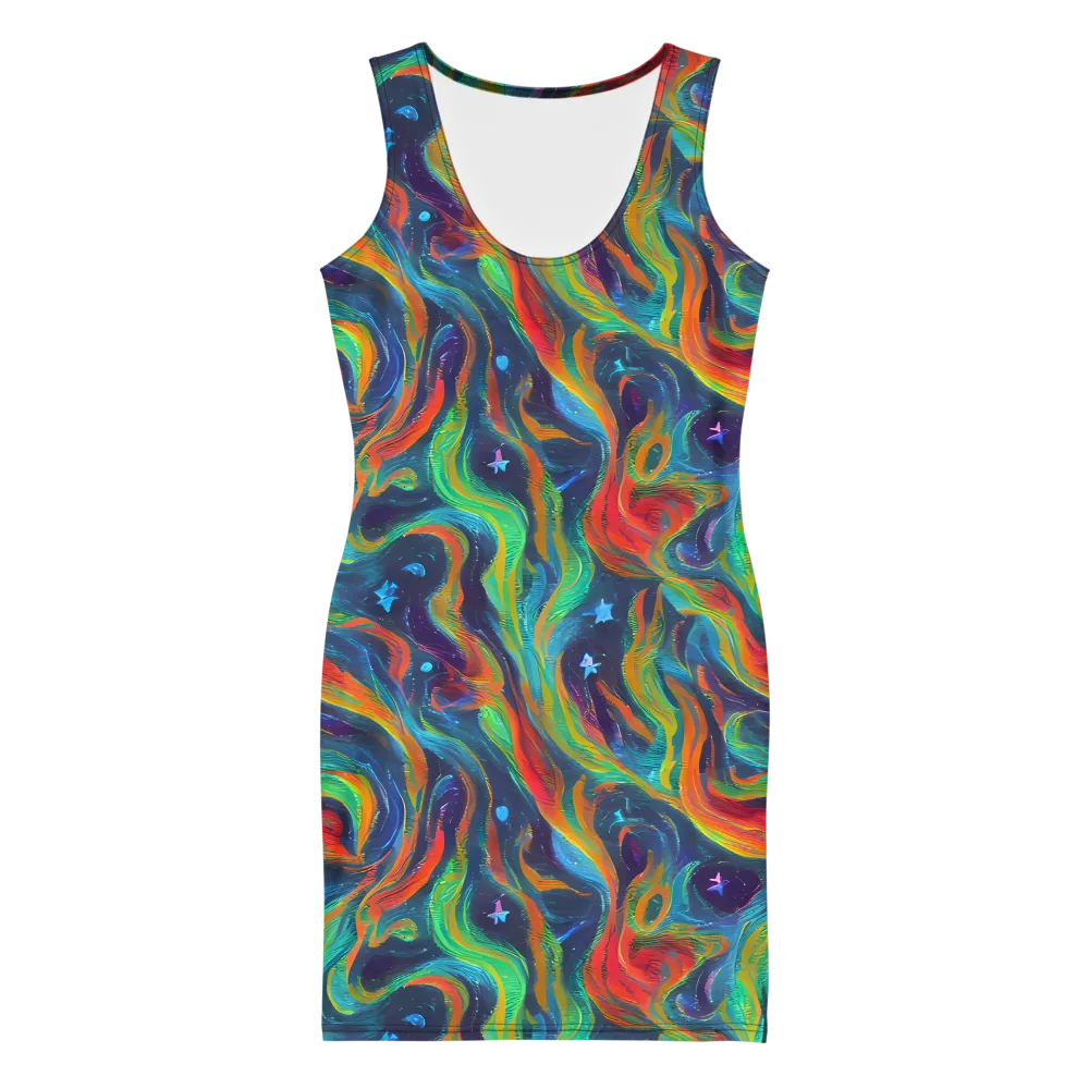 Firewater Swirl on Bodycon Dress — Front
