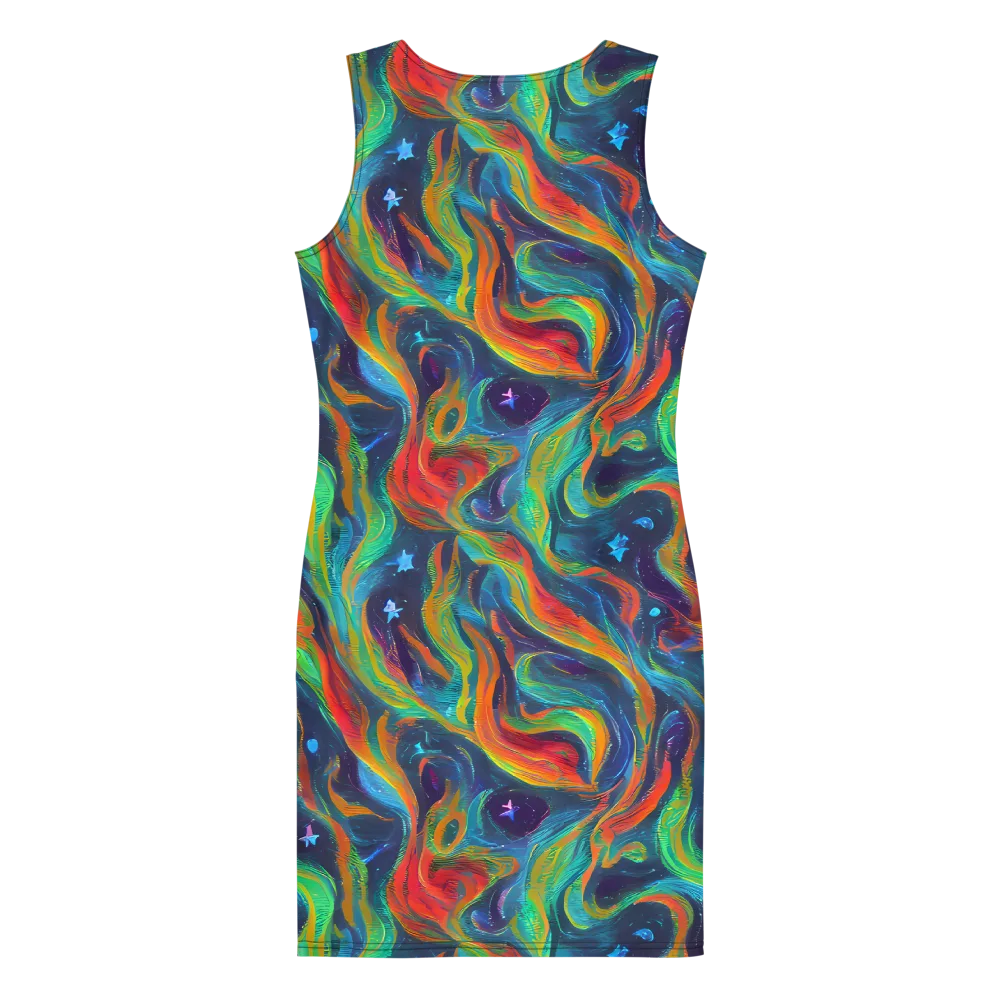 Firewater Swirl on Bodycon Dress — Back