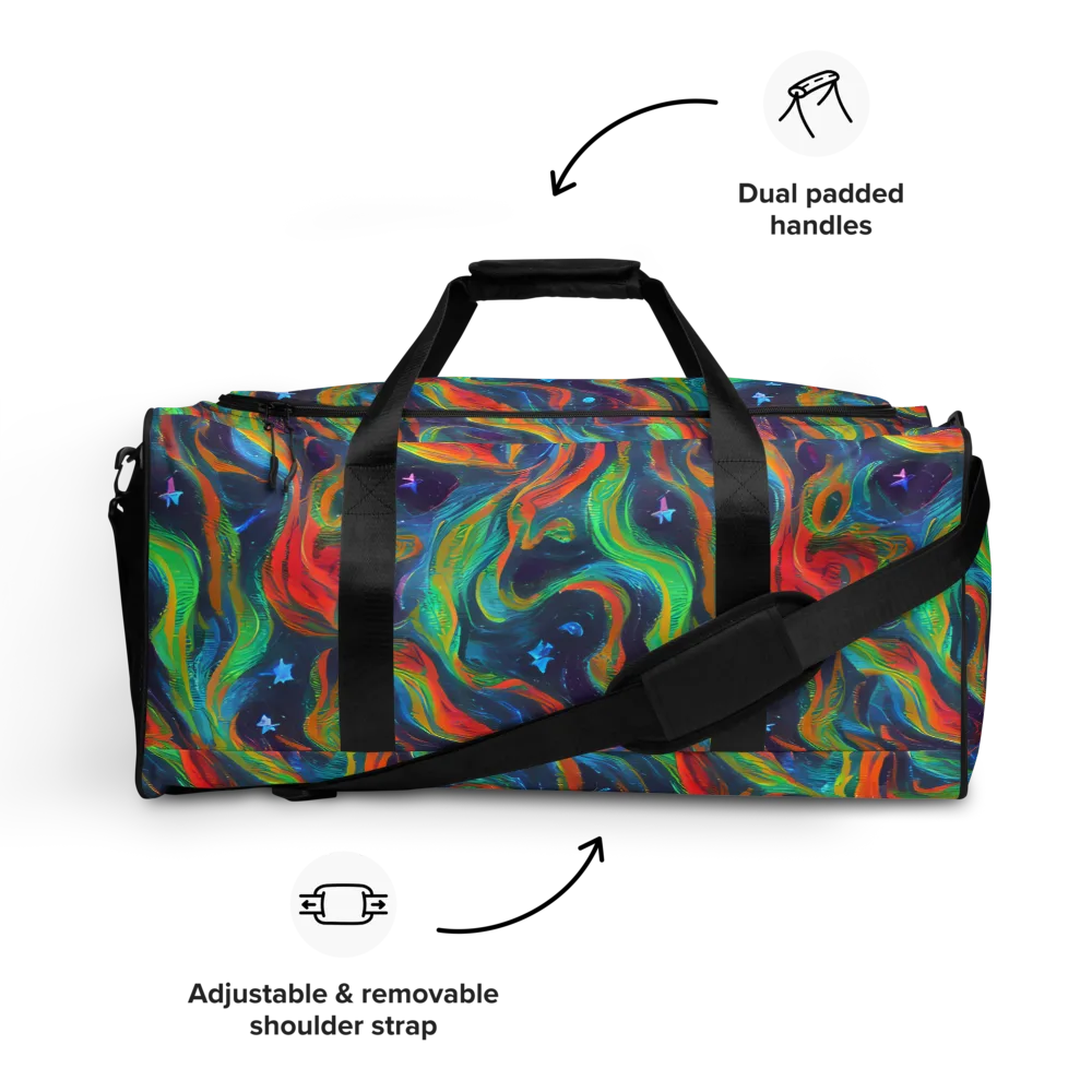 Firewater Swirl on Duffle Bag — Front