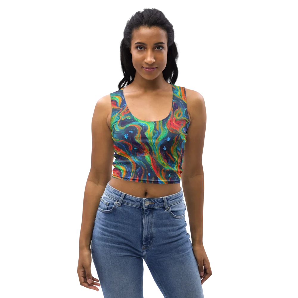 Firewater Swirl on Crop Top — Front