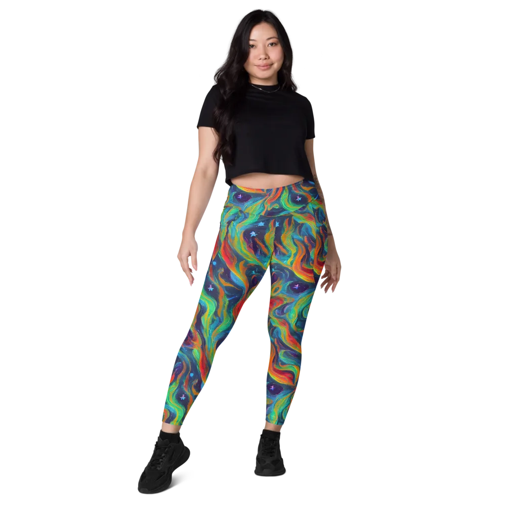 Firewater Swirl on Leggings with Pockets — Front