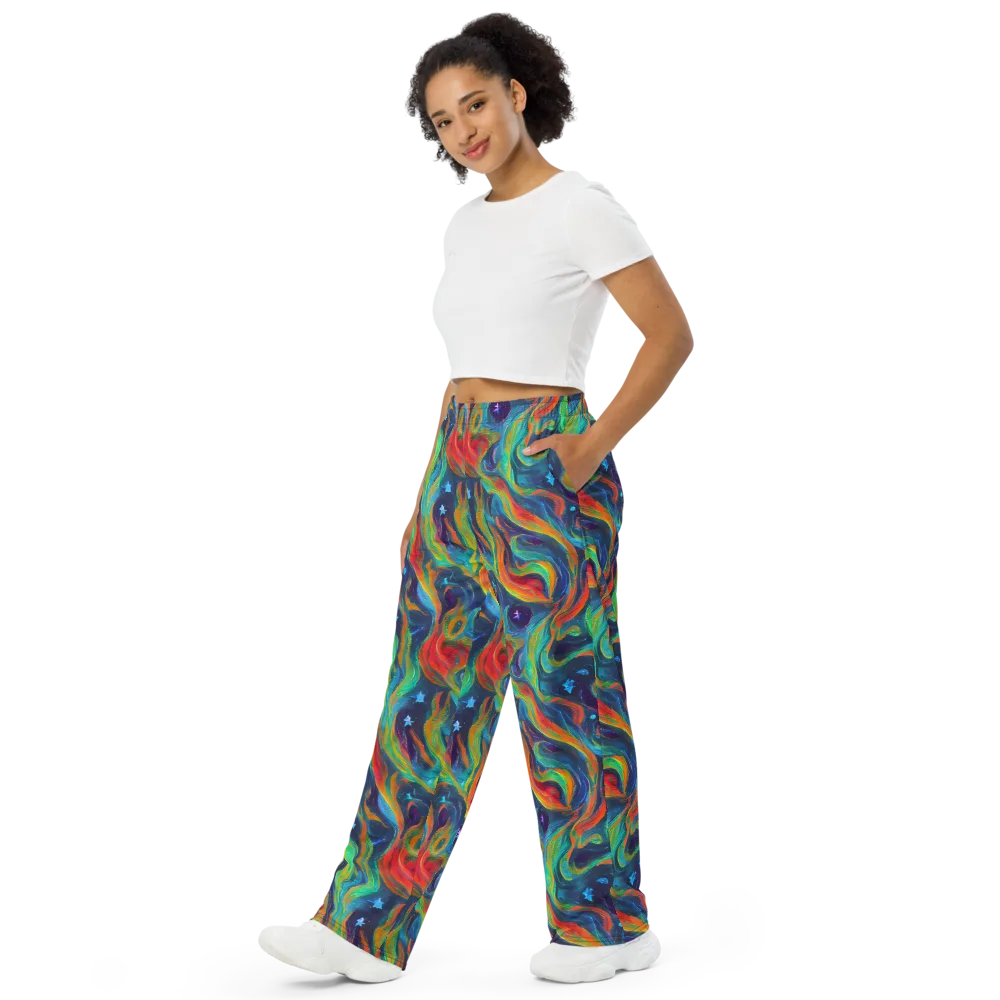 Firewater Swirl on Wide-Leg Pants — Left Front