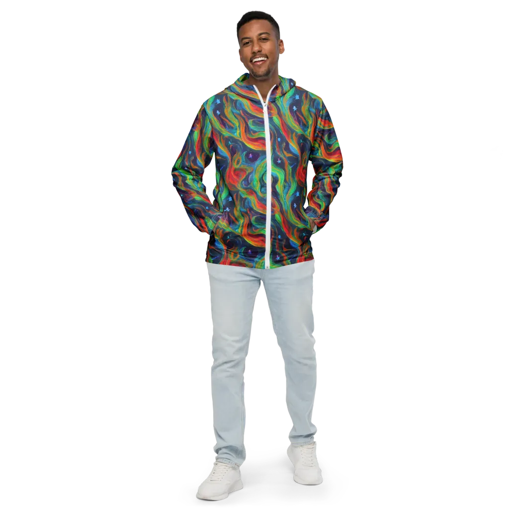 Firewater Swirl on Men's Windbreaker — Front