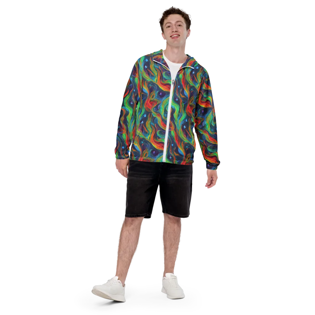 Firewater Swirl on Men's Windbreaker — Front