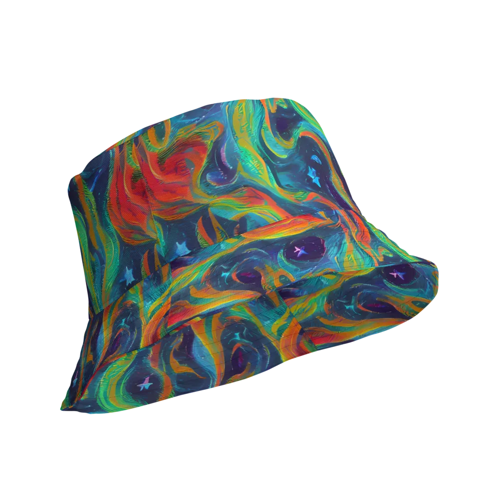 Firewater Swirl on Reversible Bucket Hat — Product details Outside