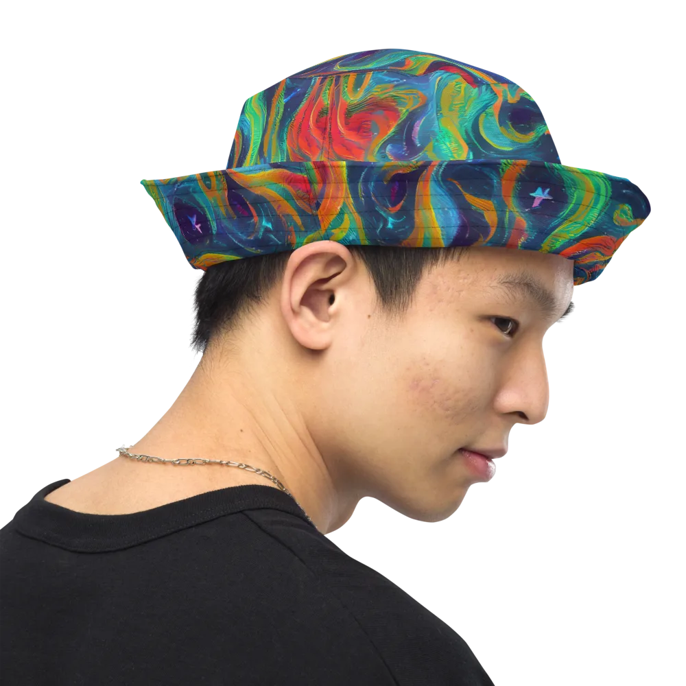 Firewater Swirl on Reversible Bucket Hat — Right Outside