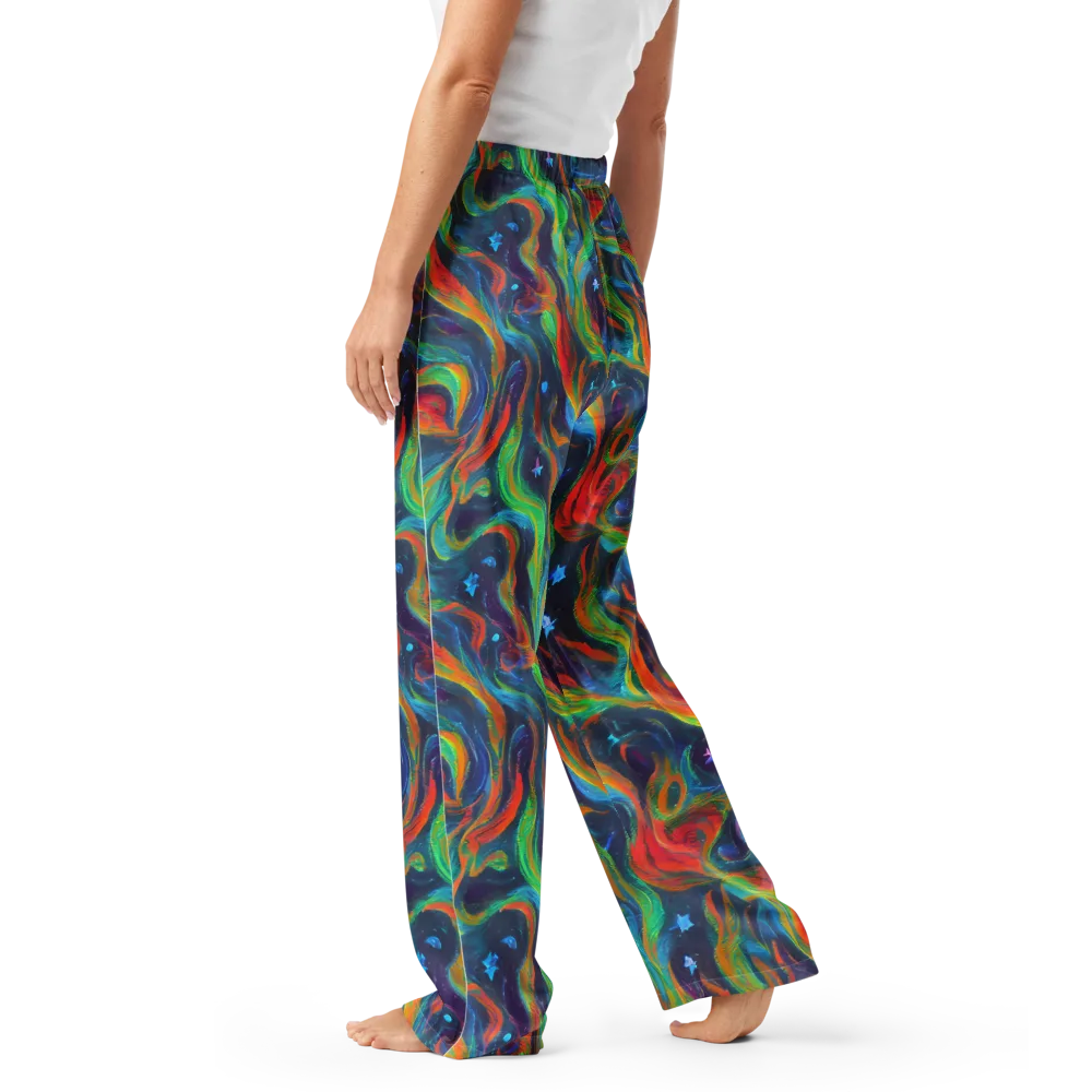 Firewater Swirl on Women's Pajama Pants — Left