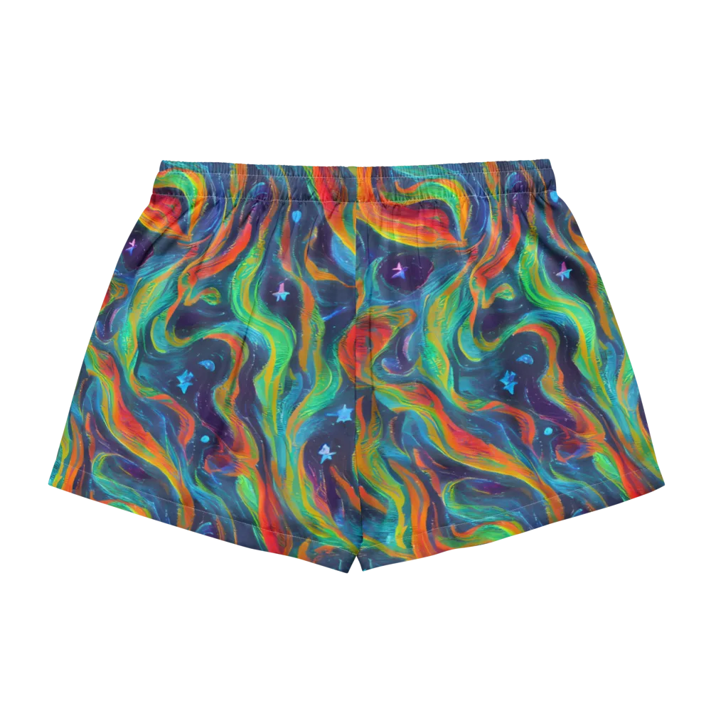 Firewater Swirl on Women's Pajama Shorts — Back